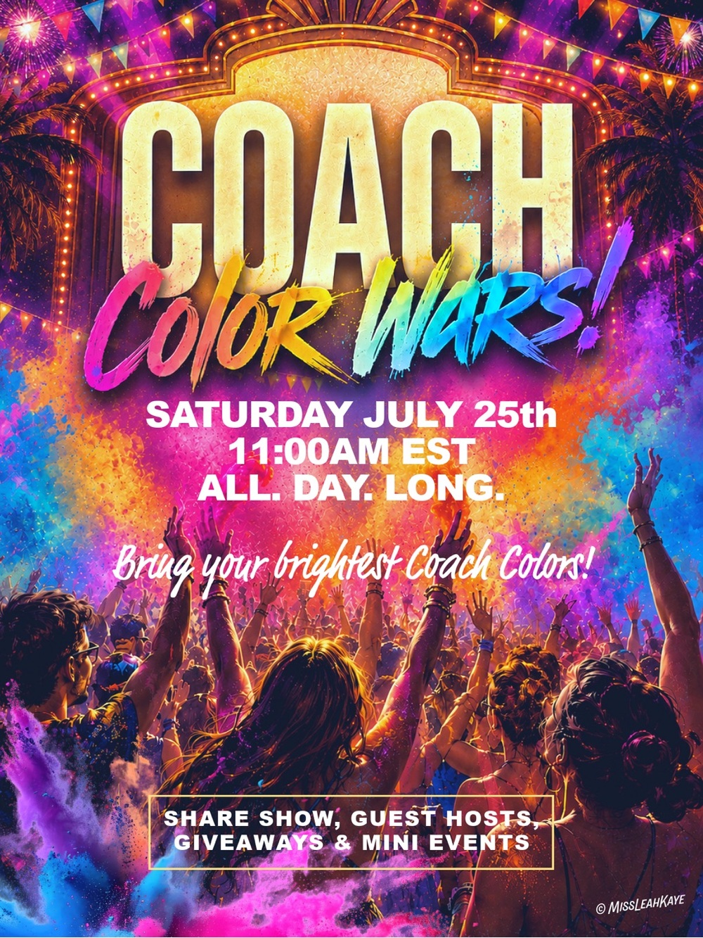 7/25 COACH Color Wars! Coming Sat July 25th @ 11am est. All. Day. Long. - Picture 1 of 1